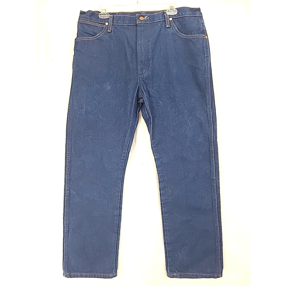 NWOT Vtg 80s Wrangler Jeans Dk Wash 38x30 Straight Leg Mid Rise Western Cowboy